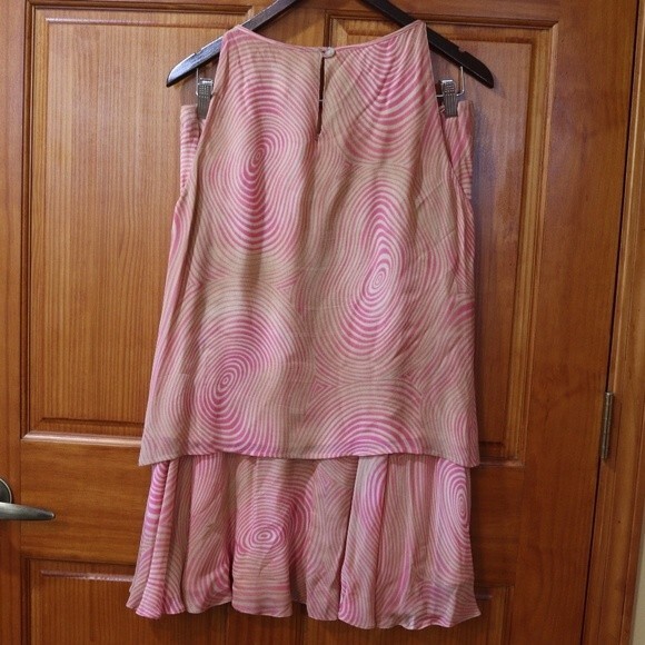 Rodier 90s Pink Wave Swirl Vintage 2-Piece Skirt & Top Set Euro 44 Med/Lg - Picture 4 of 16